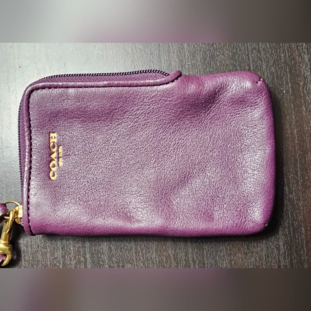 Coach Purple Leather Wristlet